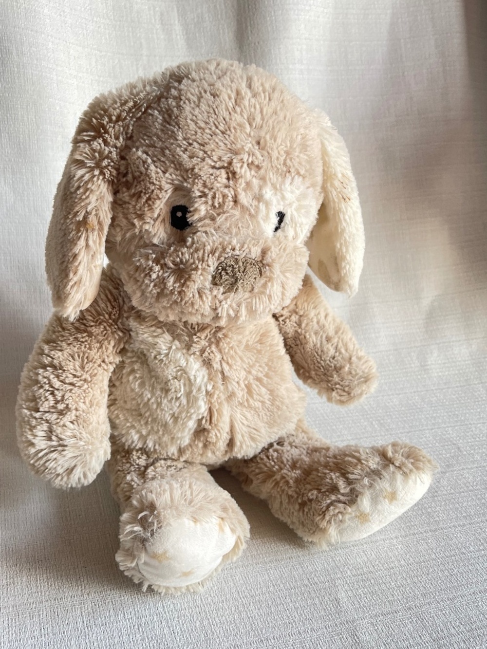 Plush Beige Bunny Stuffed Animal - Soft Cuddly Toy